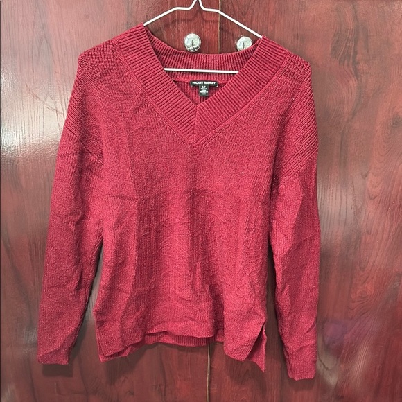 Hilary Radley Sweaters - Women's Red V-Neck Sweater